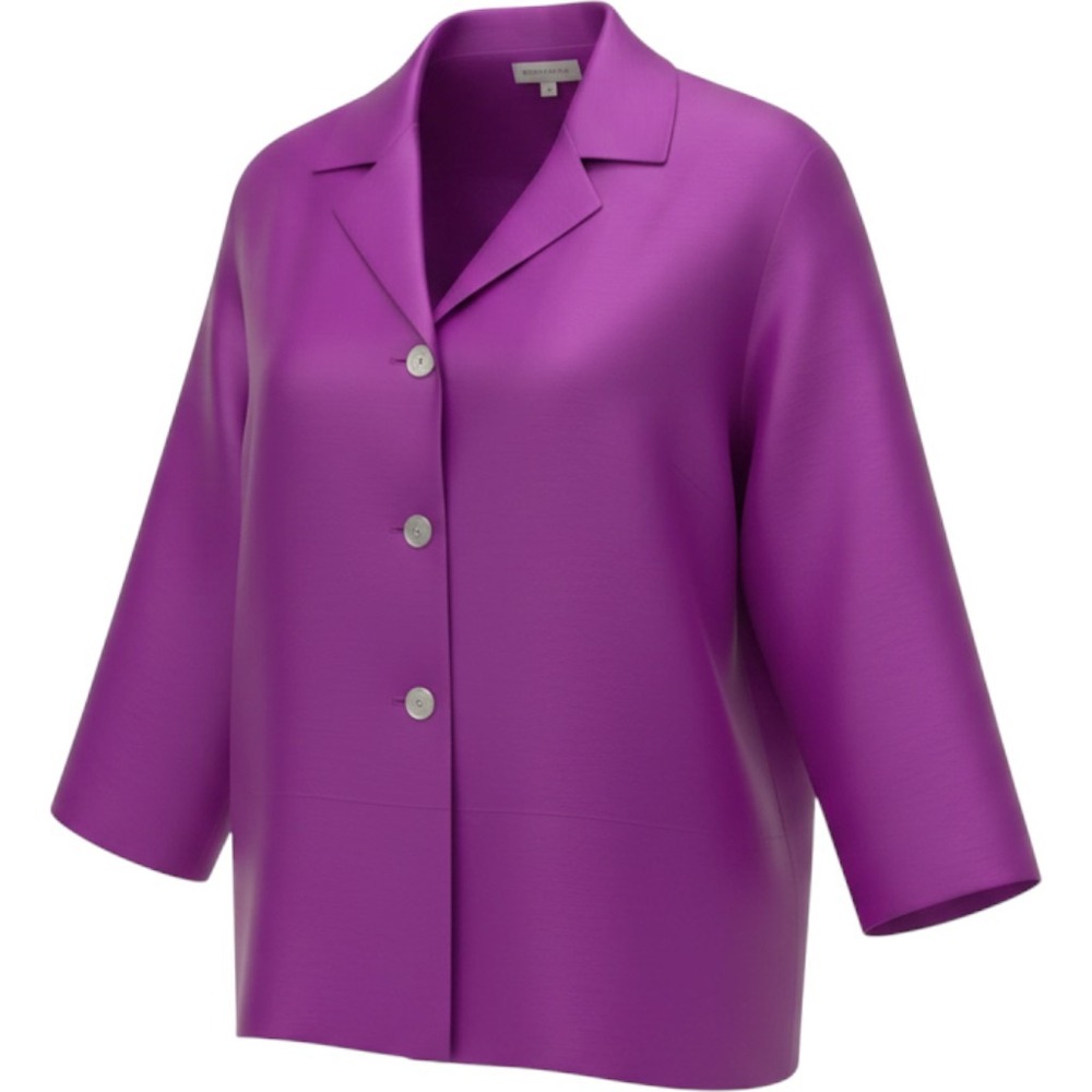 Cynthia Taylor Silk Jacket Womens 3X Magenta 3-Button Notched Lapel